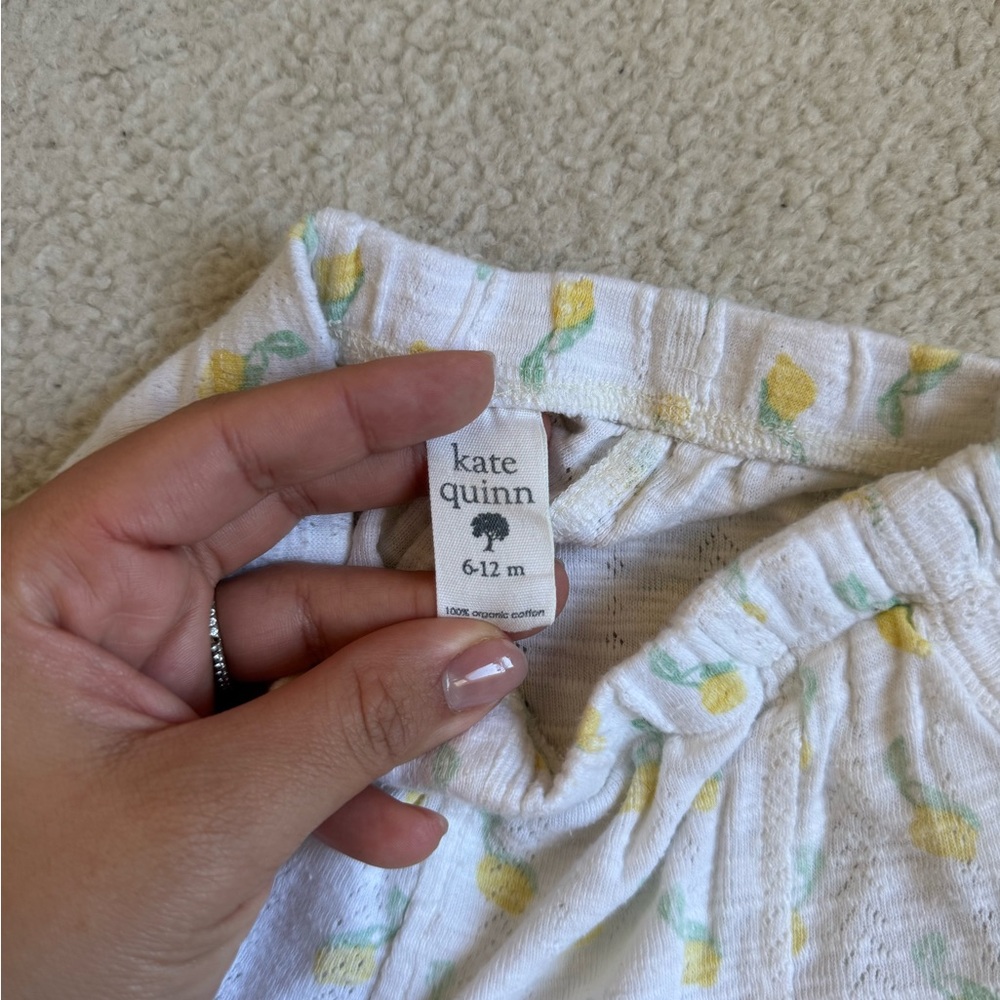 Kate Quinn White Baby Pants with Lemon Print | 6-12M - Picture 4 of 4